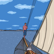 Homme sur un bateau