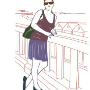 Une femme sur un pont