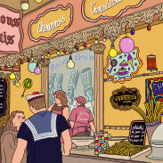 Un marché de fête foraine