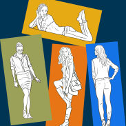 Trois femmes en trois positions différentes