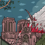 cathédrale de Notre-Dame de Paris en feu