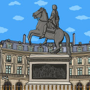 Illustration graphique de la statue équestre du Roi de France