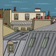 toits de Paris sous la pluie