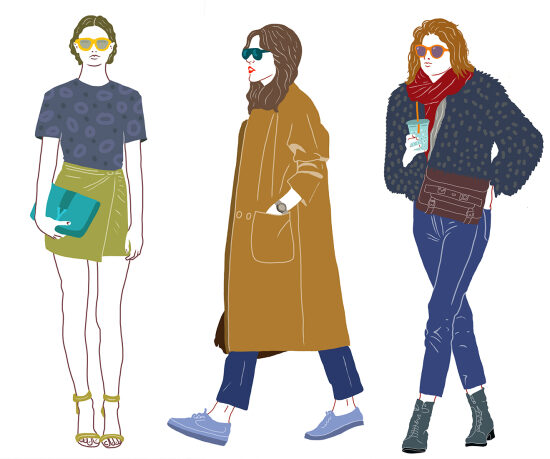 Deux femmes portant des vêtements et des accessoires