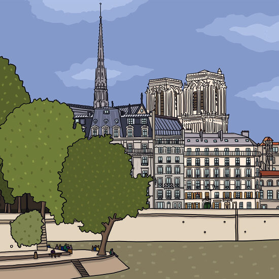 Vue de la cathedrale Notre-Dame de Paris