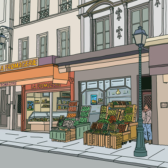 Illustration d'un magasin de fromages