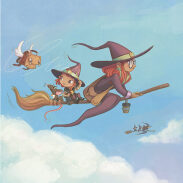 Sorcières volant sur balai