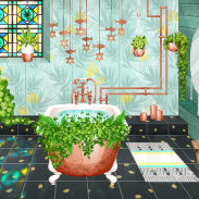 Salle de bain moderne avec plantes