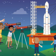 Lancement d'une fusée spatiale