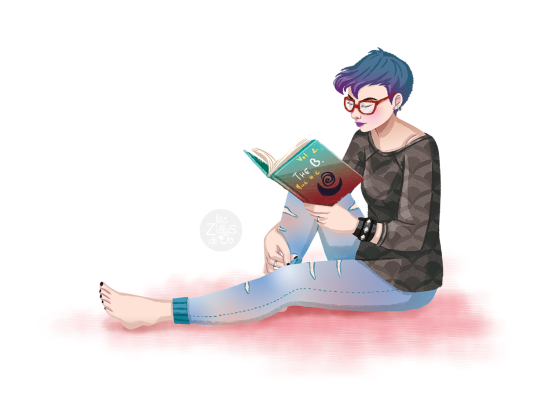 Femme lisant un livre assise