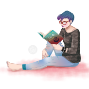 Femme lisant un livre assise