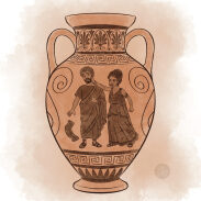 Vase grec à figures rouges