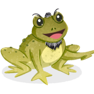 Grenouille souriante avec barbe