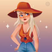 Portrait stylisé de femme en chapeau