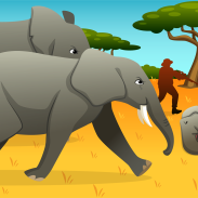 Éléphants dans la savane