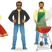 Personnages masculins variés en illustration