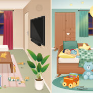 Intérieur de maison avec enfants