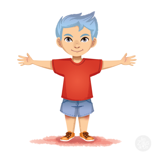 Enfant avec t-shirt rouge