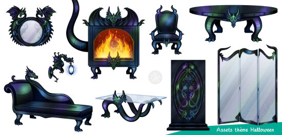 Objets de décoration en forme de dragon
