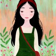 Jeune fille au jardin fleuri