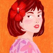 Portrait de femme à la fleur d'hibiscus