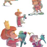 Enfants et grenouille
