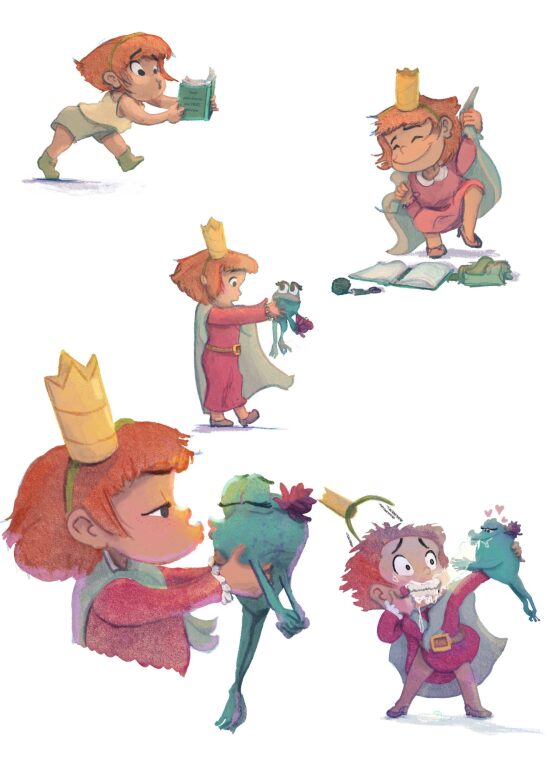 Enfants et grenouille