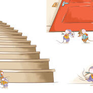 Rats dans un escalier