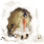Egypte ancienne, femme, sorcière, pharaon, pierre, papyrus