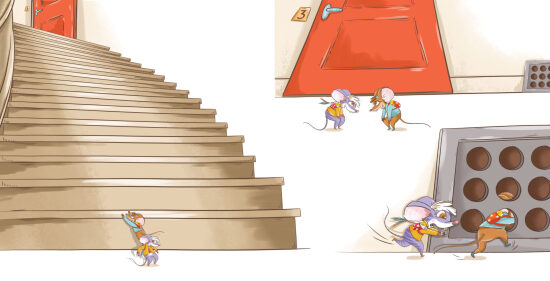 Rats dans un escalier