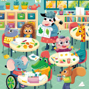 Enfants et animaux dans une classe