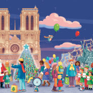 Noël devant la cathédrale Notre-Dame