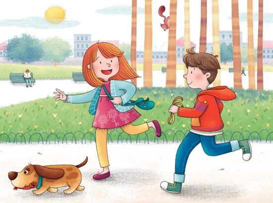 Enfants jouant dans un parc