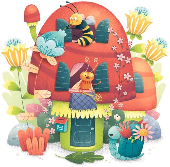 Maison des abeilles colorée