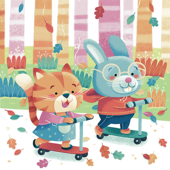 Animaux mignons en promenade