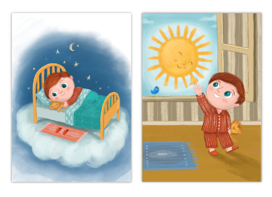 Enfant au lit