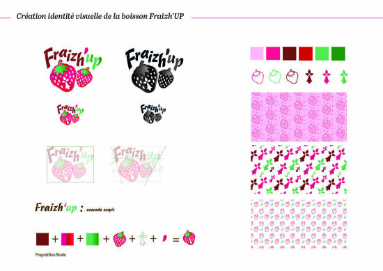 Création identité visuelle de la boisson Fraizh'UP